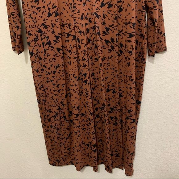 Ava & Viv Dress Women’s XXL Brown Black Animal Leopard V-Neck Faux Wrap Midi. - Picture 6 of 14